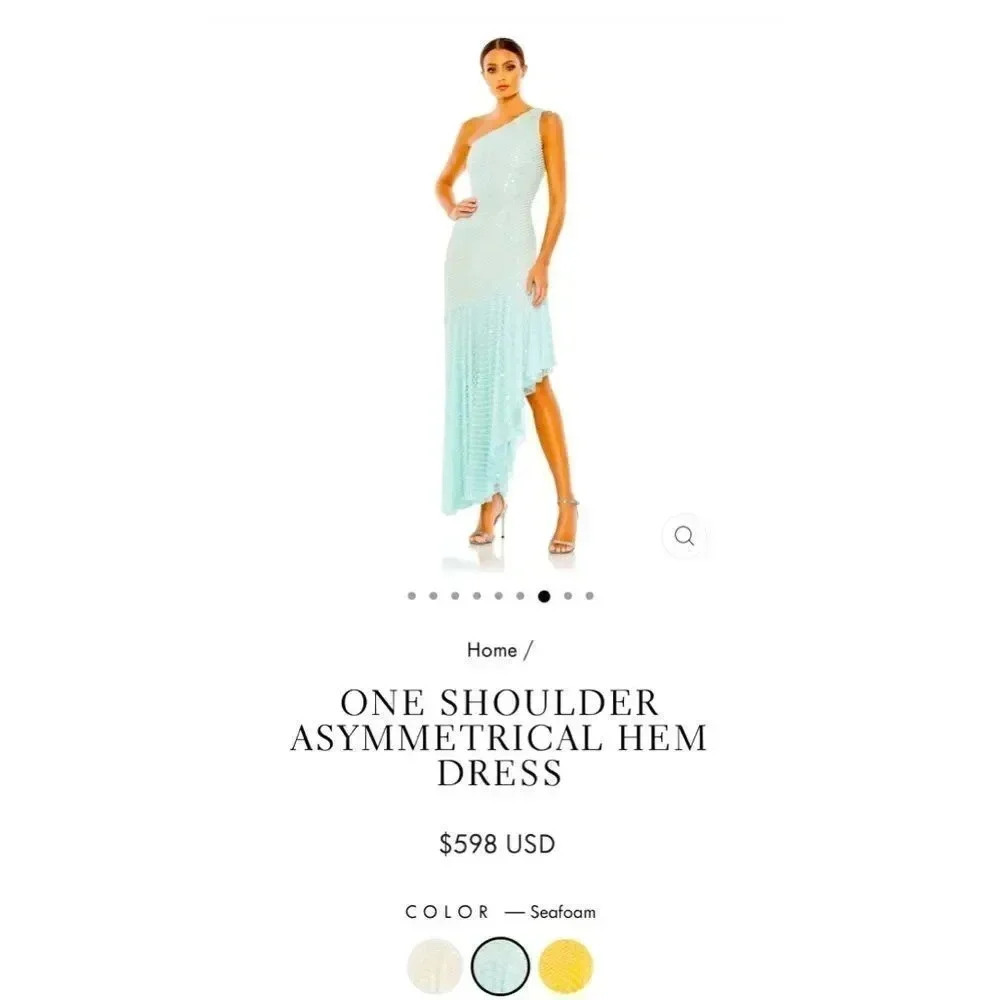 Mac Duggal One Shoulder Asymmetrical‎ Hem Dress Size 4